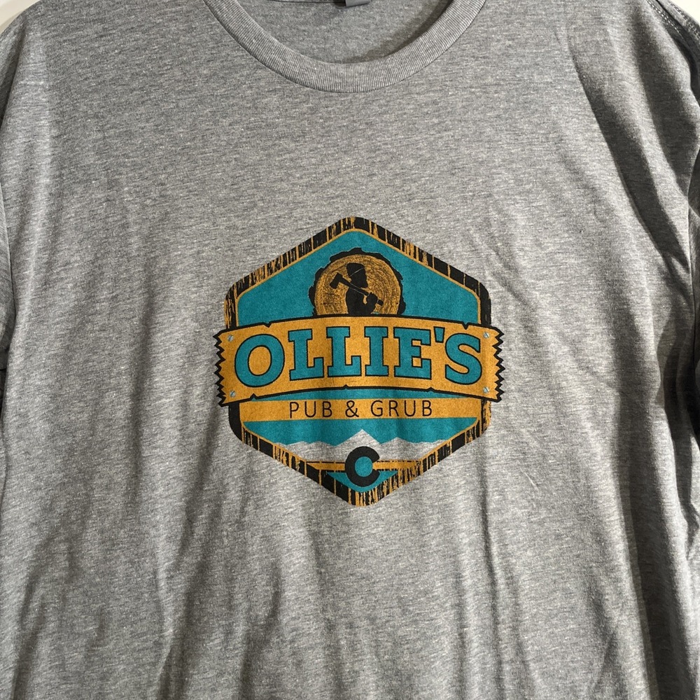 Next Level Ollie’s Pub & Grub Breckenridge Gray Mens Tshirt Medium